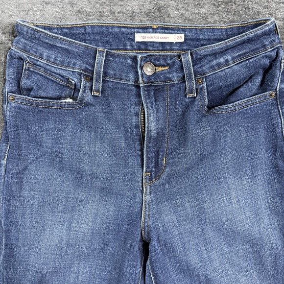 Levi's 721 Jeans Women's Size 28 High Rise Skinny Dark Wash Stretch Denim - Picture 9 of 15